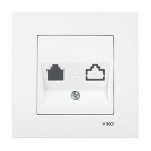 Viko Karre/Meridian Krem İkili Data Jacksız Mekanizma (Çerçeve Hariç) 90967262